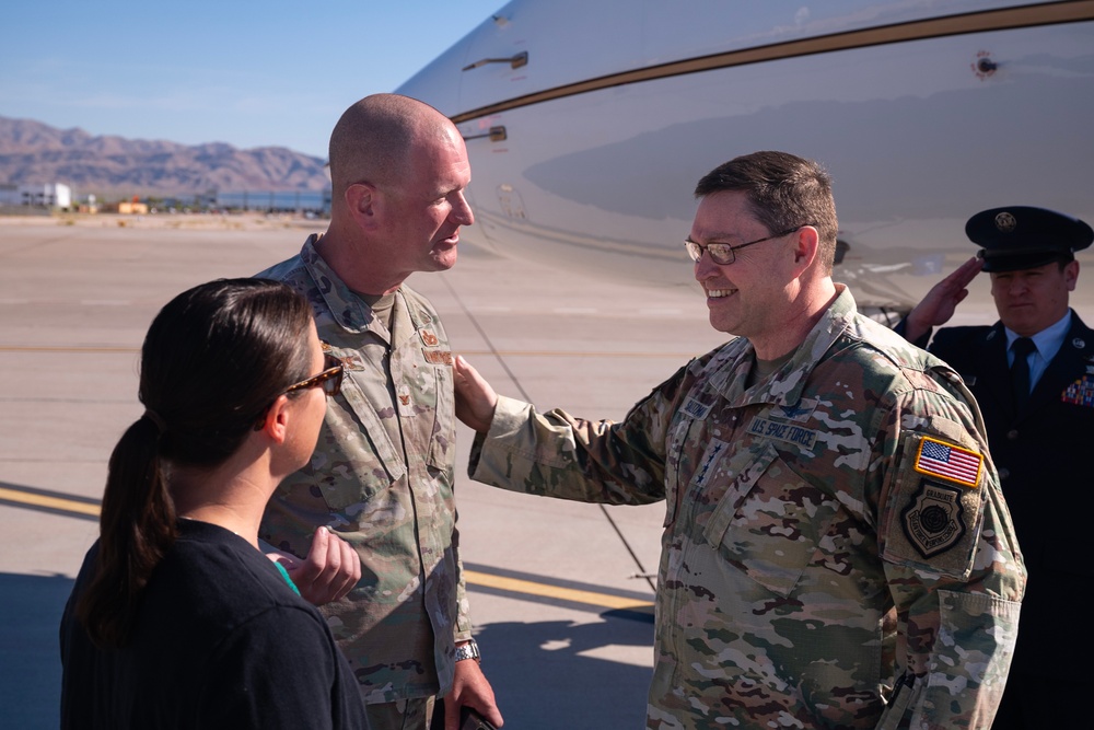 Gen B. Chance Saltzman arrives to Nellis Air Force Base