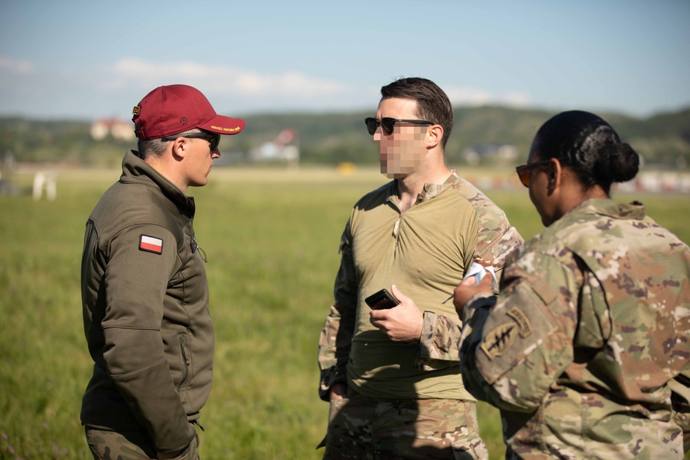 U.S. Army 10th Special Forces Group (Airborne) and Polish 6th Airborne Brigade perform a static line and high altitude low opening parachute jumps May 13-15, 2024 near Krakow Poland.