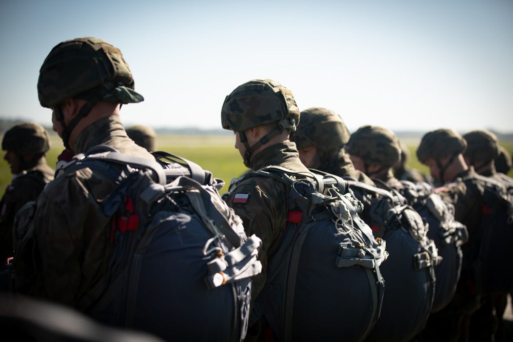 U.S. Army 10th Special Forces Group (Airborne) and Polish 6th Airborne Brigade perform a static line and high altitude low opening parachute jumps May 13-15, 2024 near Krakow Poland.