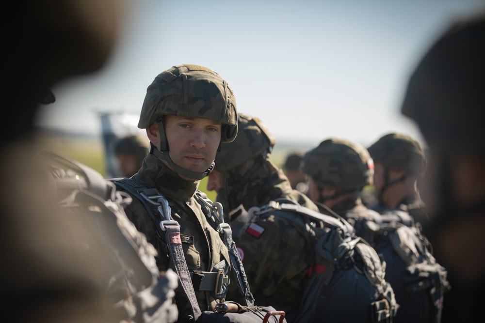 U.S. Army 10th Special Forces Group (Airborne) and Polish 6th Airborne Brigade perform a static line and high altitude low opening parachute jumps May 13-15, 2024 near Krakow Poland.