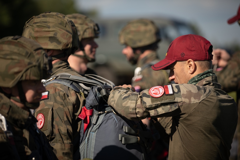 U.S. Army 10th Special Forces Group (Airborne) and Polish 6th Airborne Brigade perform a static line and high altitude low opening parachute jumps May 13-15, 2024 near Krakow Poland.