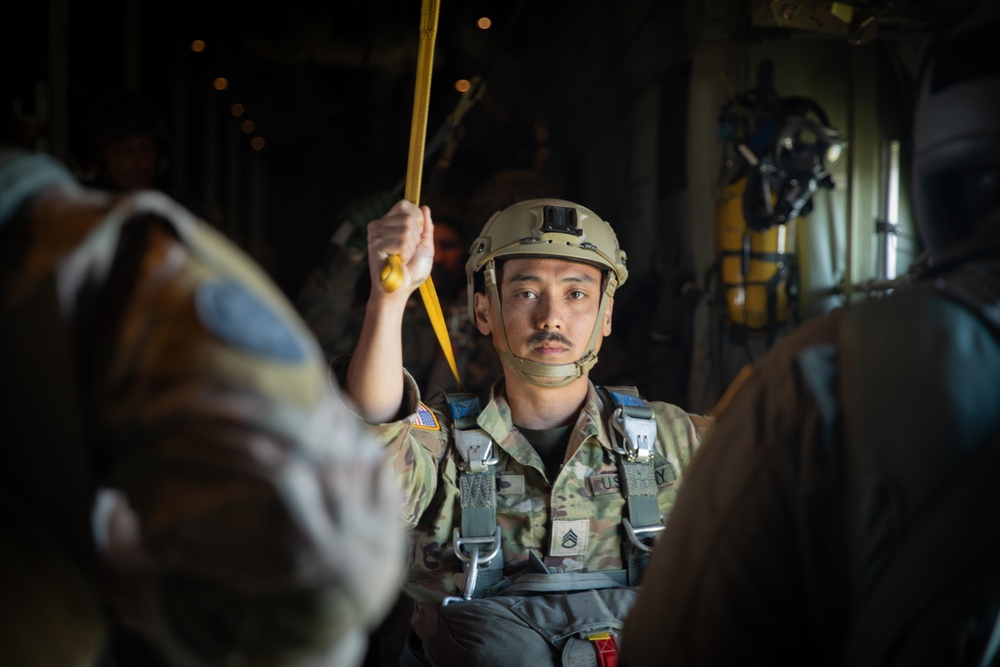 U.S. Army 10th Special Forces Group (Airborne) and Polish 6th Airborne Brigade perform a static line and high altitude low opening parachute jumps May 13-15, 2024 near Krakow Poland.