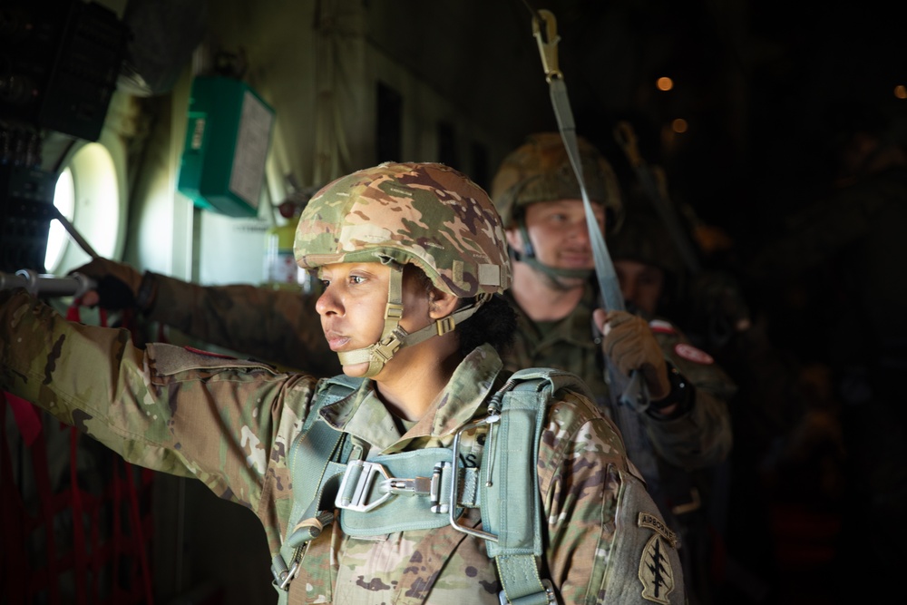 U.S. Army 10th Special Forces Group (Airborne) and Polish 6th Airborne Brigade perform a static line and high altitude low opening parachute jumps May 13-15, 2024 near Krakow Poland.