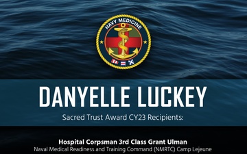 Navy Surgeon General recognizes outstanding hospital corpsmen with Danyelle Luckey Sacred Trust Award