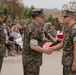 U.S. Marines with 1st MARDIV hold morning colors ceremony