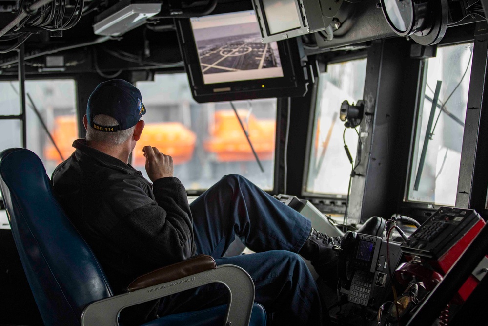 USS Ralph Johnson Conducts Replenishment at Sea.