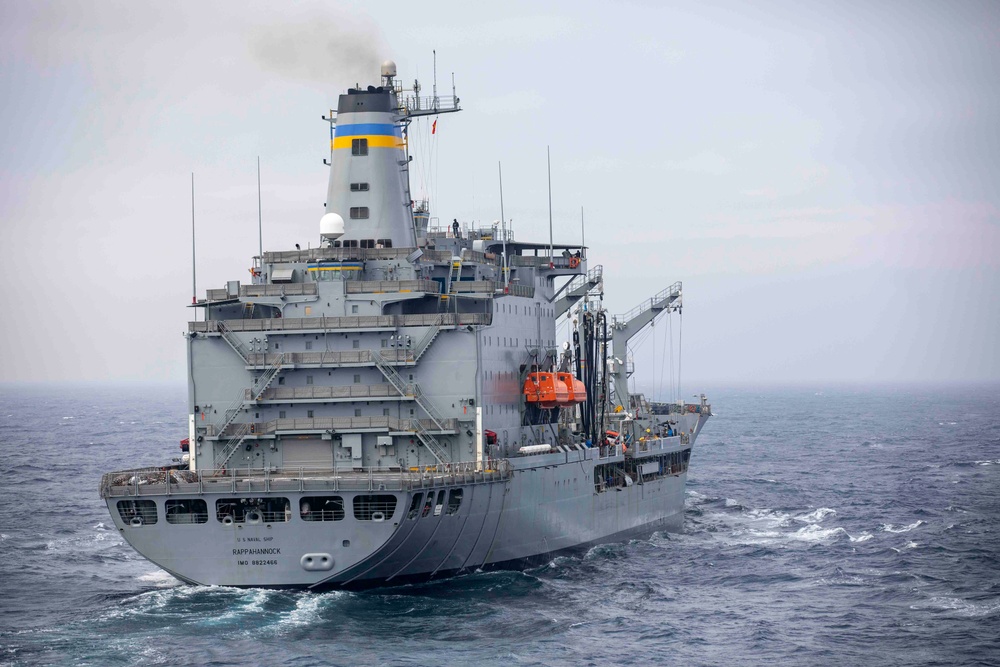 USS Ralph Johnson Conducts Replenishment at Sea.