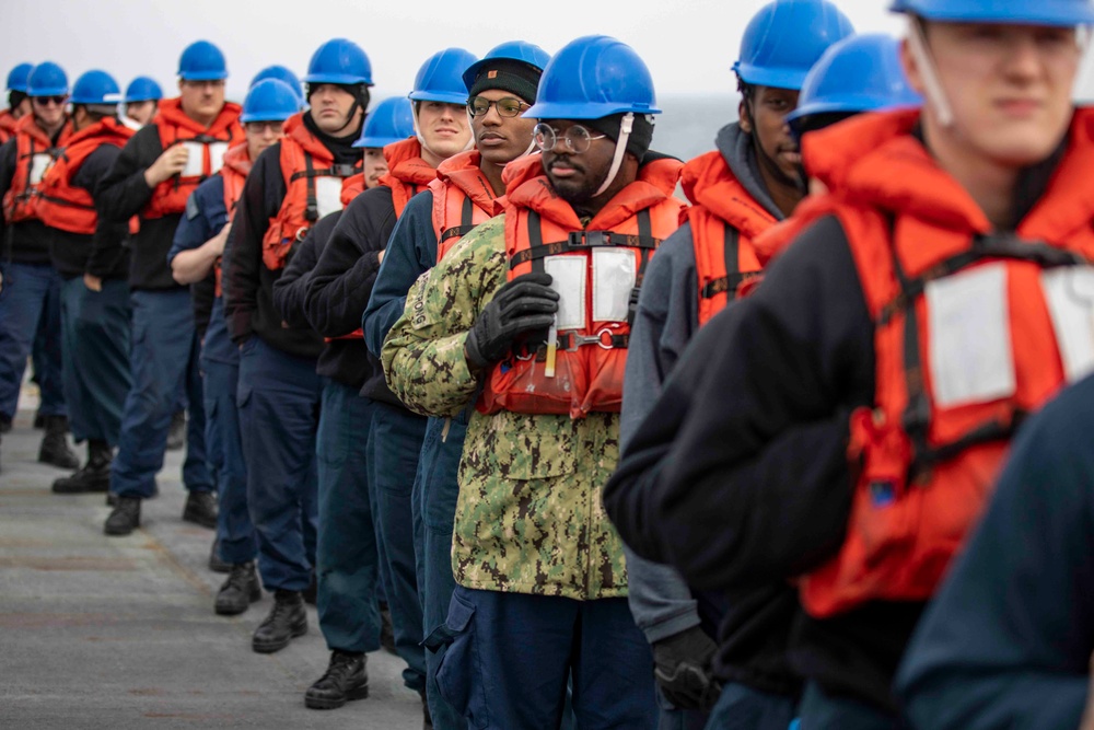 USS Ralph Johnson Conducts Replenishment at Sea.