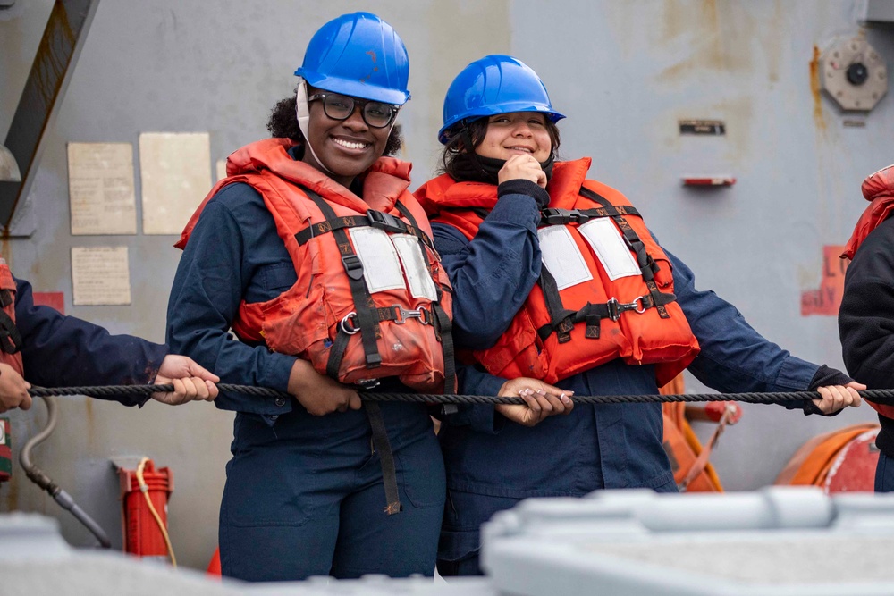 USS Ralph Johnson Conducts Replenishment at Sea.