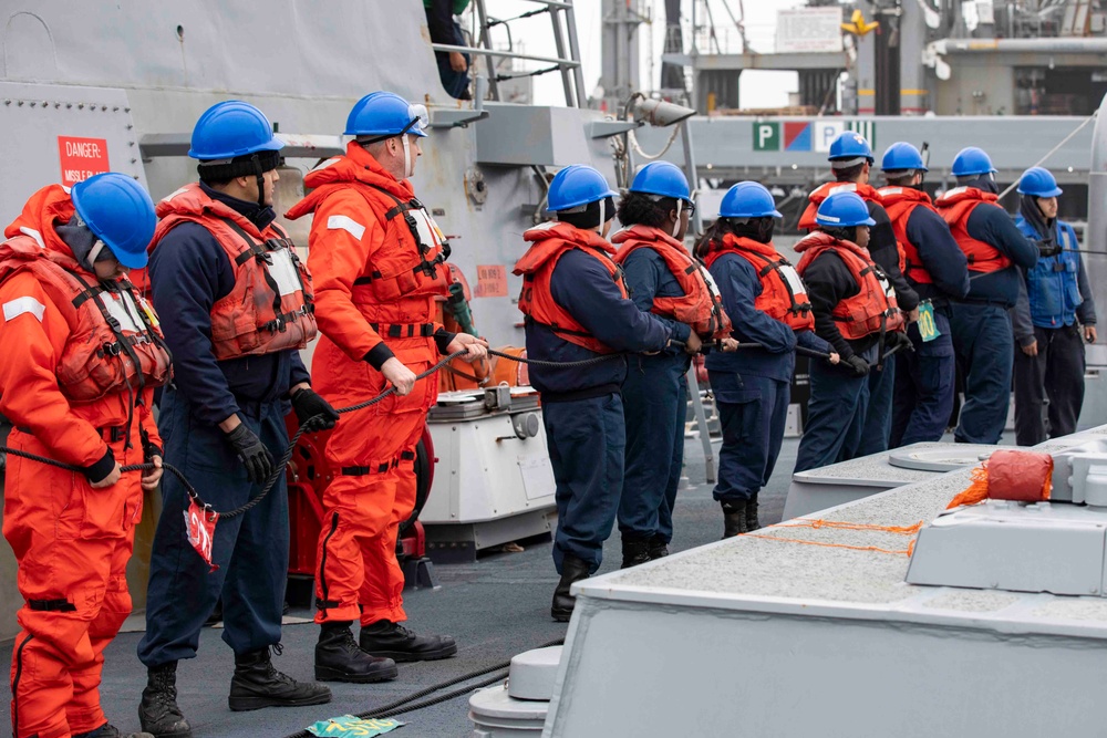 USS Ralph Johnson Conducts Replenishment at Sea.