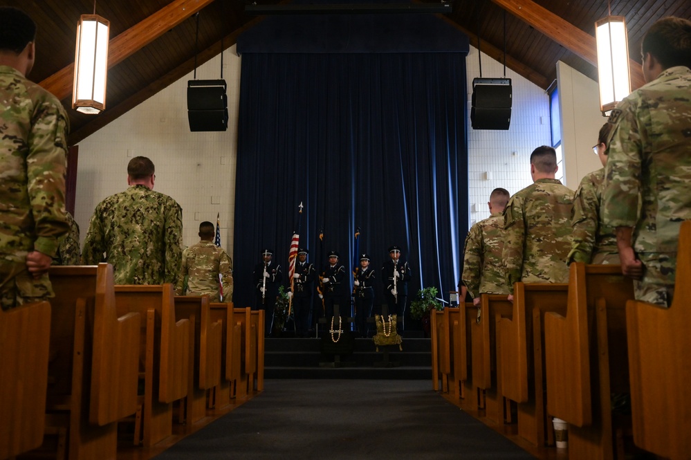 Airmen, Sailors perform final guardmount