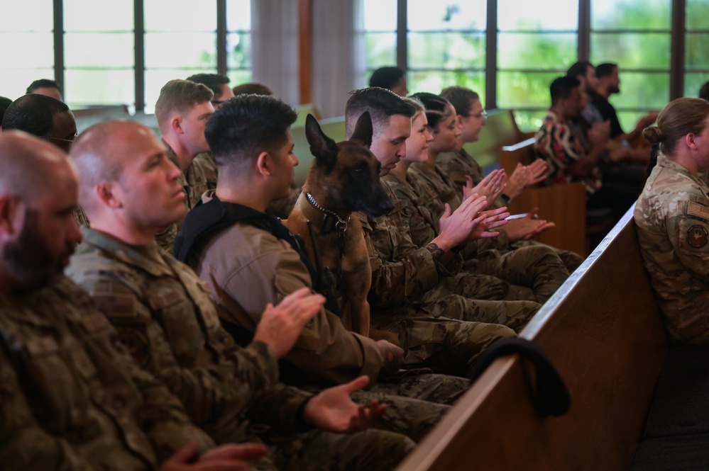 Airmen, Sailors perform final guardmount