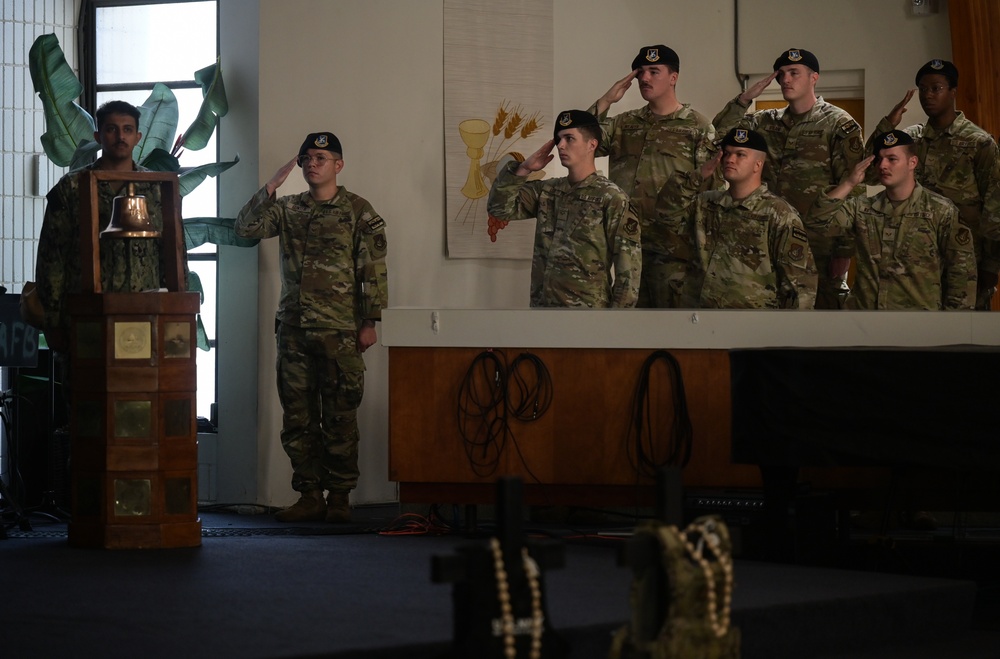 Airmen, Sailors perform final guardmount