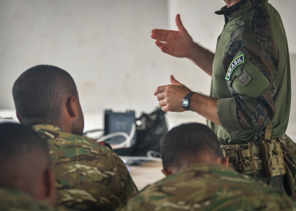 The Brazilian Armed Forces instructs Tactical Combat Casualty Course to members of the Cabo Verdean Armed Forces during Flintlock 24