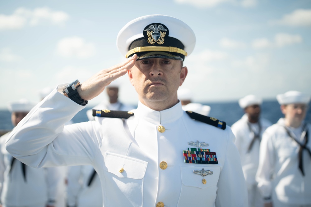 Porter Conducts Burial at Sea