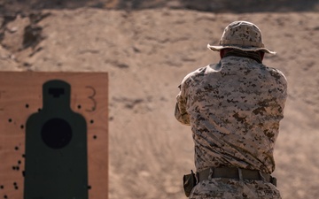 Maritime Combined Task Group Charlie: U.S. Marines with 4th LE BN conduct pistol drills
