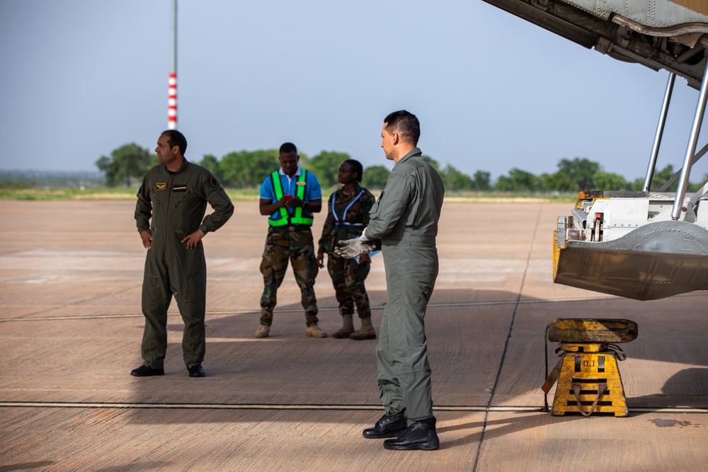 Meals arrive at Tamale Air Force Base, Ghana for exercise African Lion 2024