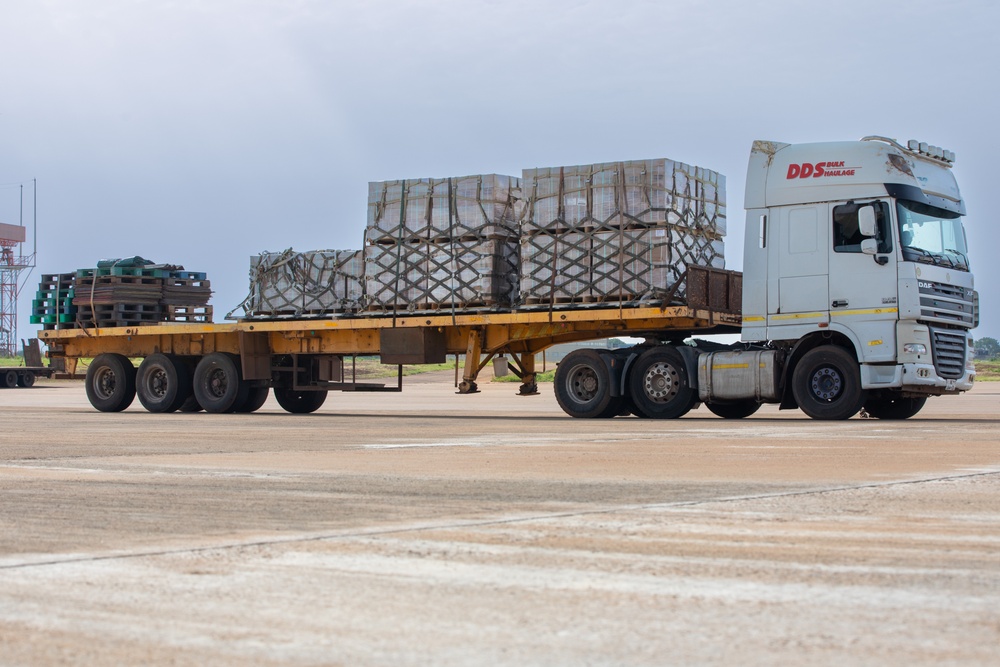 Meals, ready to eat arrive at Tamale Air Force Base for African Lion 2024