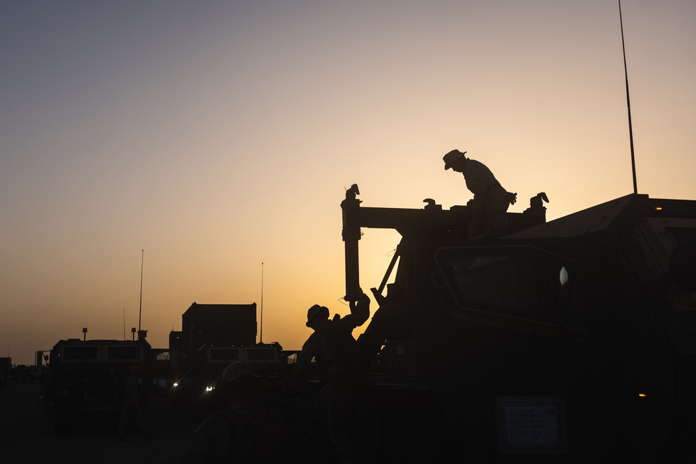 U.S. Marines with 2nd Distribution Support Battalion Perform vehicle Checks