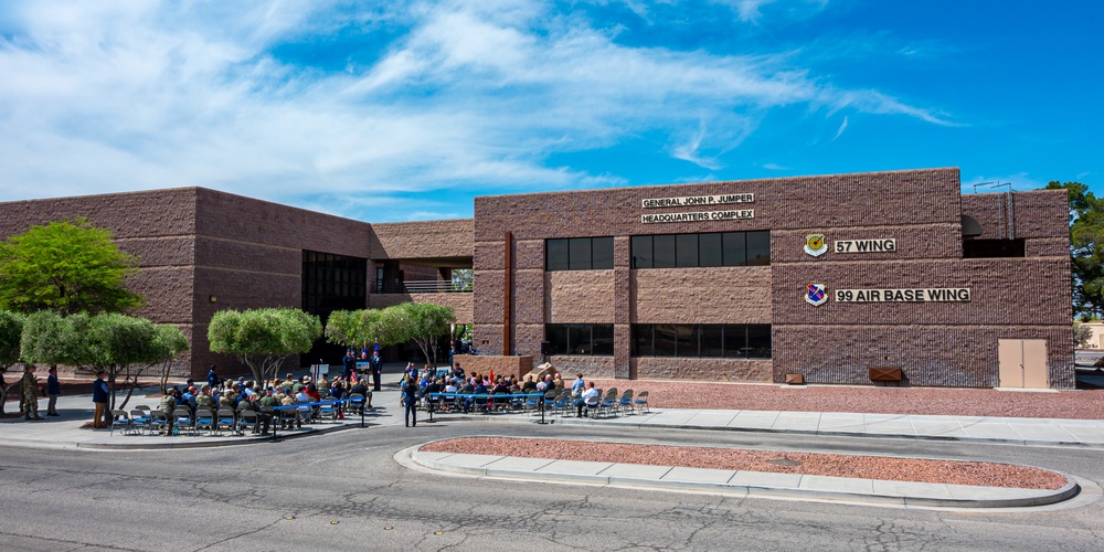 Nellis Air Force Base dedicates headquarters building to retired Gen. John P. Jumper