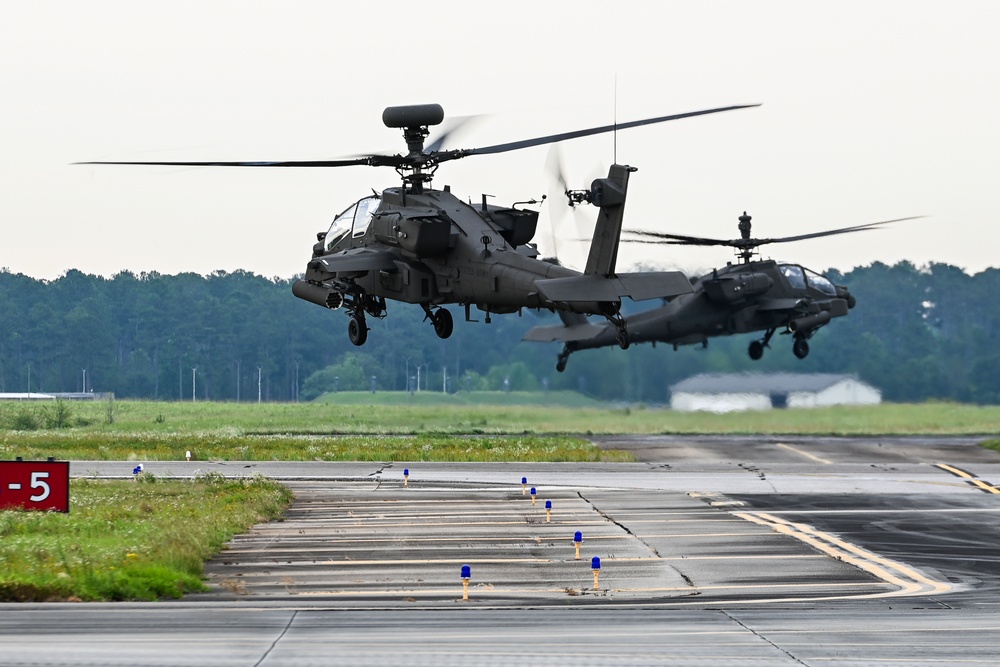 South Carolina Army National Guard AH-64 Apaches launch for Palmetto Fury