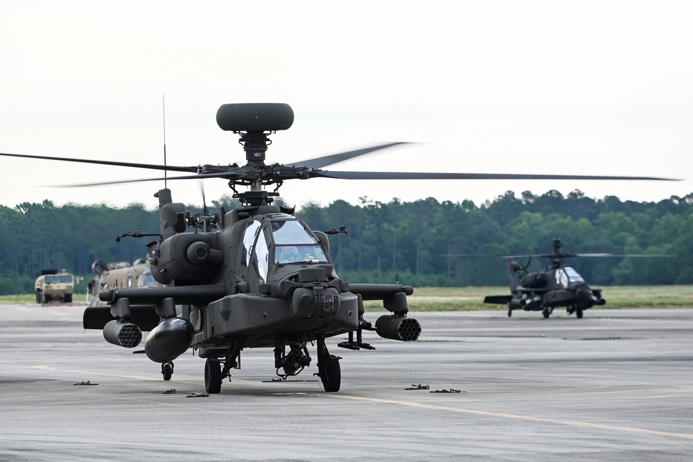 South Carolina Army National Guard AH-64 Apaches launch for Palmetto Fury
