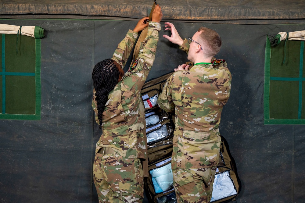 86th Aeromedical Evacuation Squadron set up for multinational training at African Lion