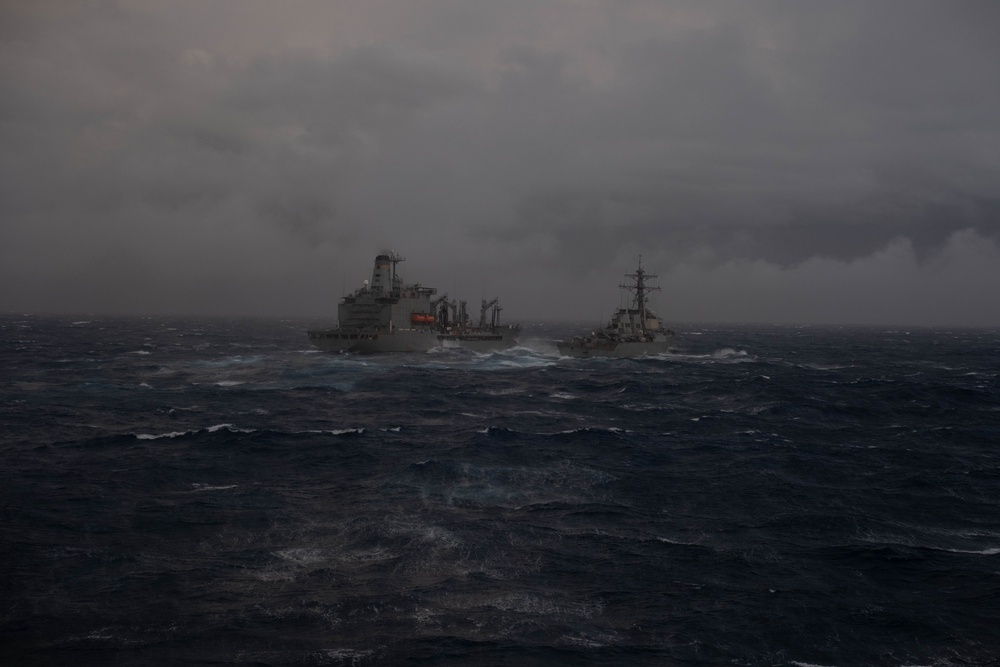 Refueling at sea