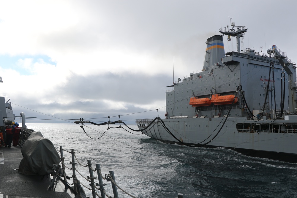 USS Preble conducts replenishment at sea