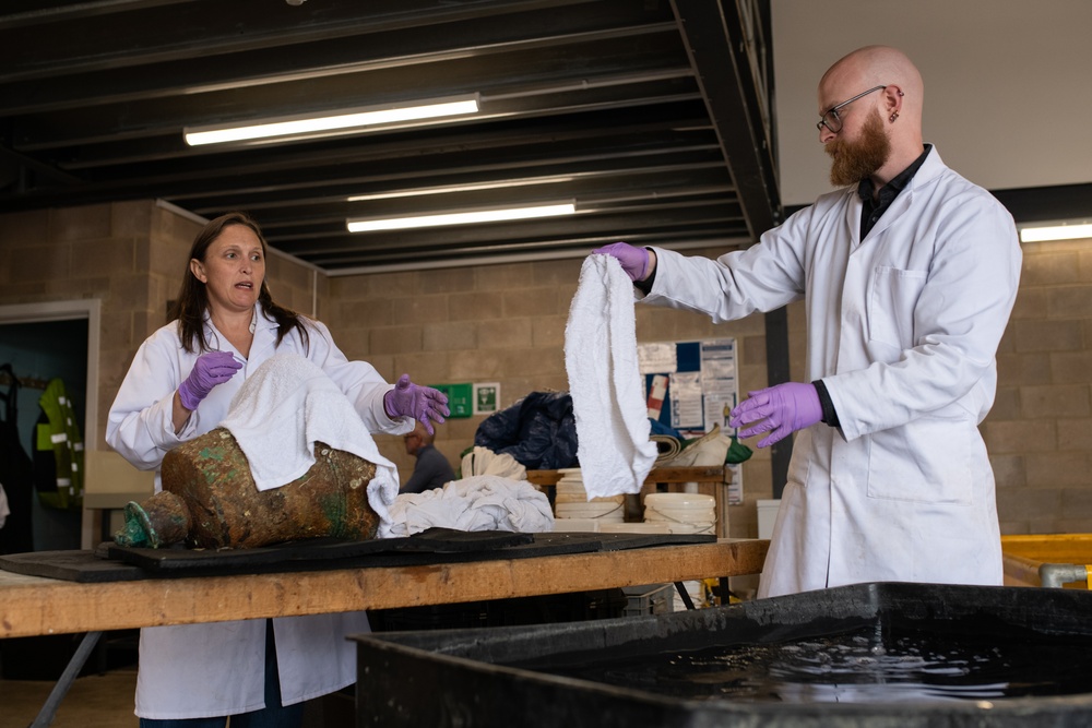 USS Jacob Jones Bell Conservation Efforts Begin Following London Turnover Ceremony