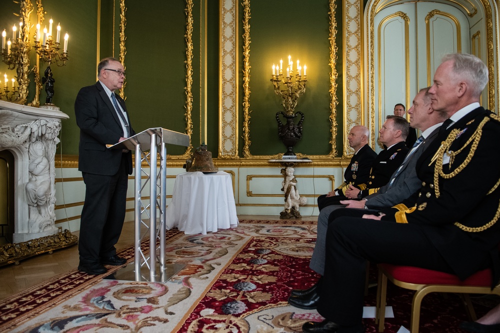 USS Jacob Jones Bell Conservation Efforts Begin Following London Turnover Ceremony