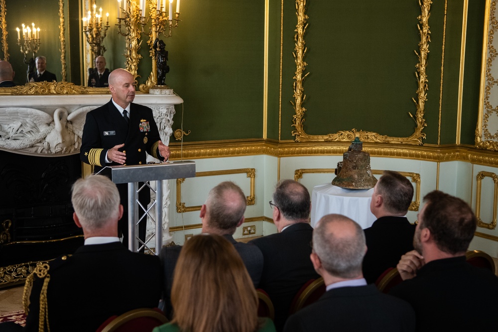 USS Jacob Jones Bell Conservation Efforts Begin Following London Turnover Ceremony