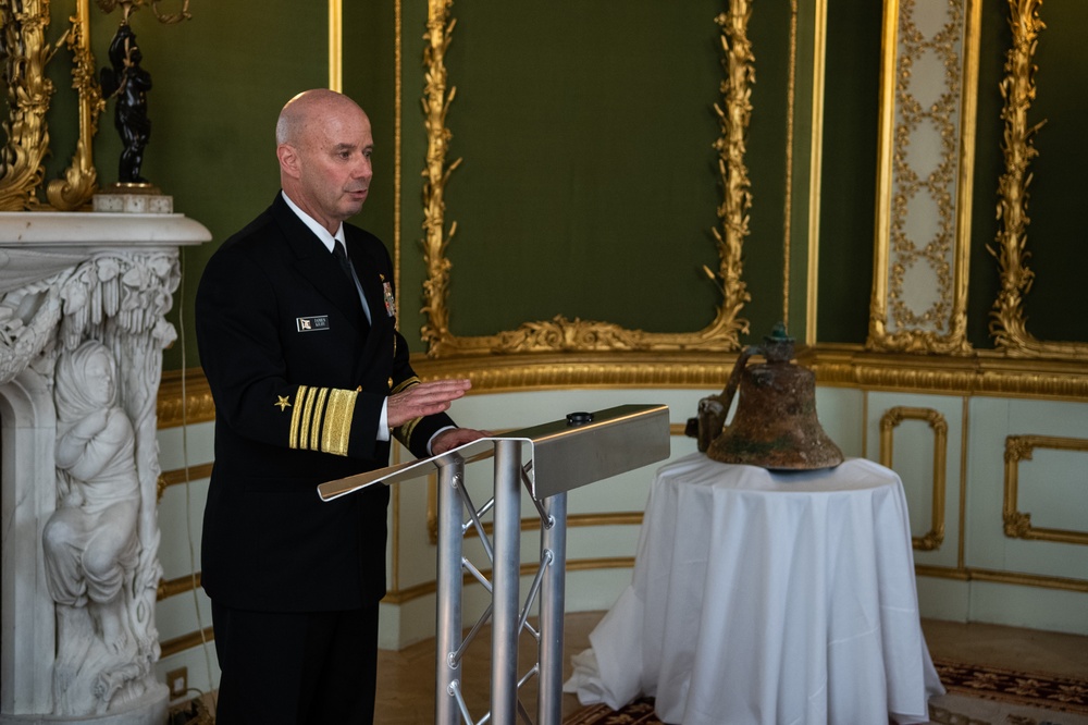 USS Jacob Jones Bell Conservation Efforts Begin Following London Turnover Ceremony