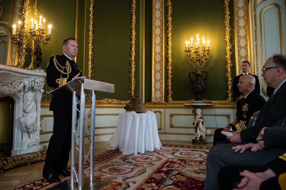 USS Jacob Jones Bell Conservation Efforts Begin Following London Turnover Ceremony