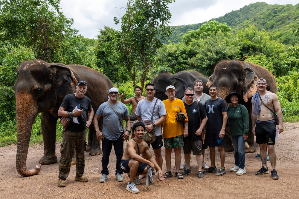 USNS Yukon Crew Visits, Swims with Thai Elephants