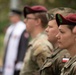 Dignitaries, members of 10th Special Forces Group (Airborne), Polish special forces, 6th Airborne Brigade, gather for the renaming of Camp Miron, May 17, 2024 near Krakow Poland.