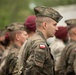 Dignitaries, members of 10th Special Forces Group (Airborne), Polish special forces, 6th Airborne Brigade, gather for the renaming of Camp Miron, May 17, 2024 near Krakow Poland.