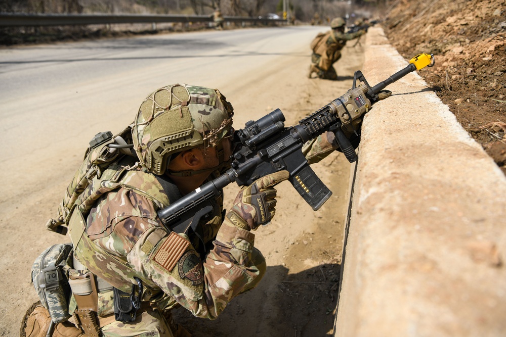 MWSS-171 Marines partner with 8th Security Forces Airmen for field training in South Korea