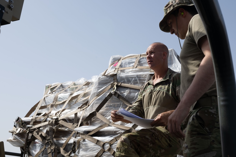 C-130J Super Hercules transports supplies in the USCENTCOM area of responsibility