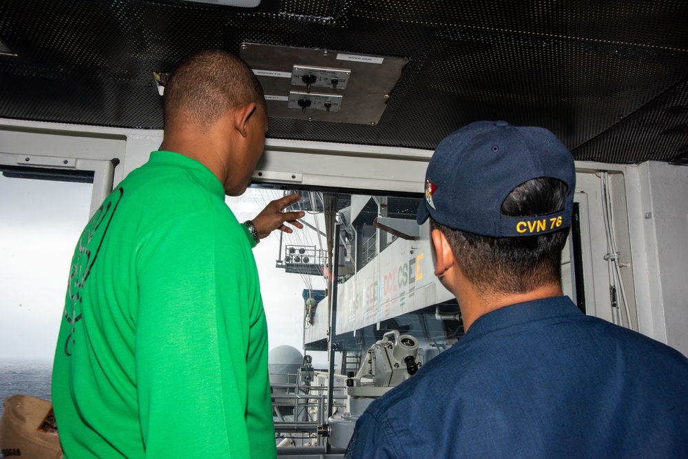 USS Ronald Reagan (CVN 76) Sailor receives Sailor of the Day award