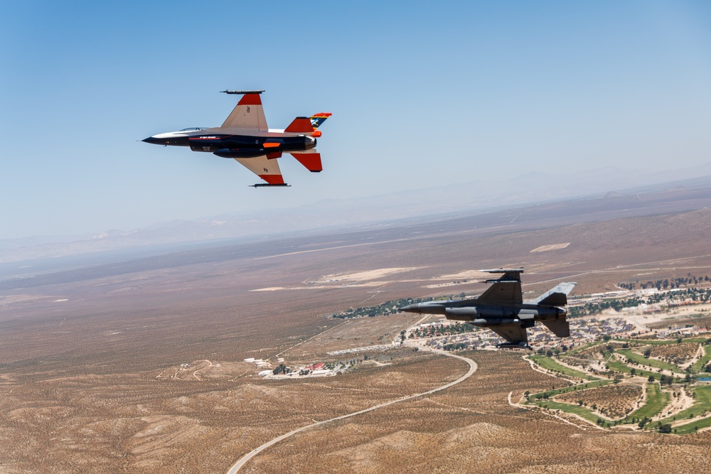 X-62A VISTA flies over Edwards AFB