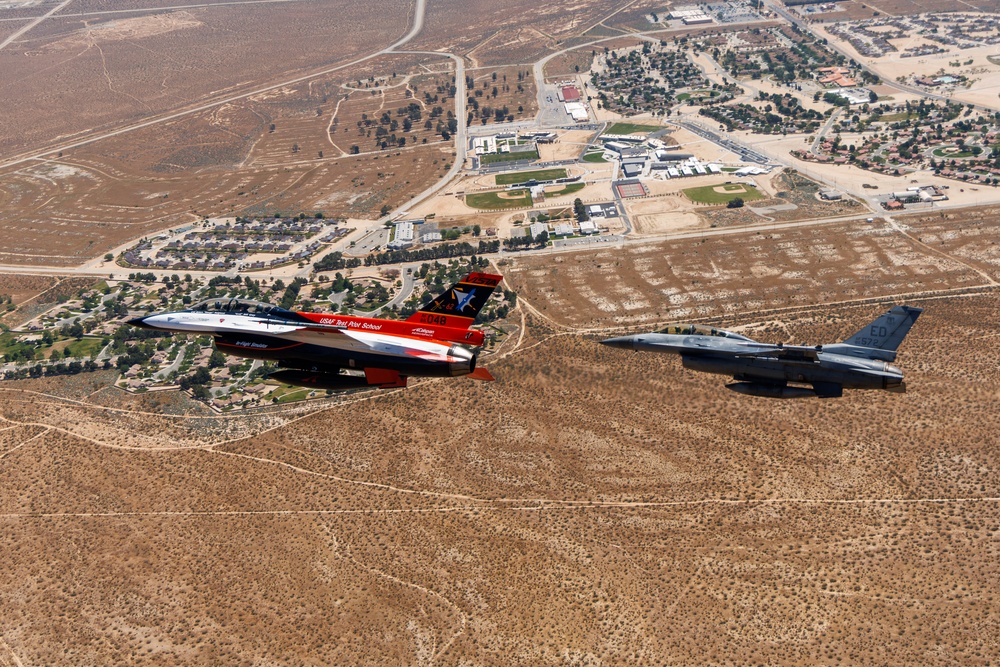 X-62A VISTA flies over Edwards AFB