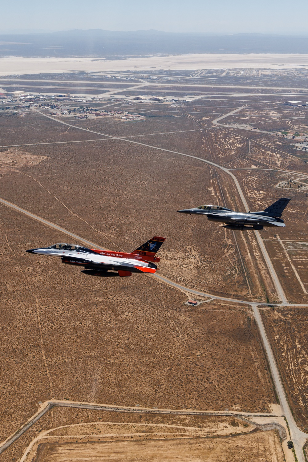 X-62A VISTA flies over Edwards AFB