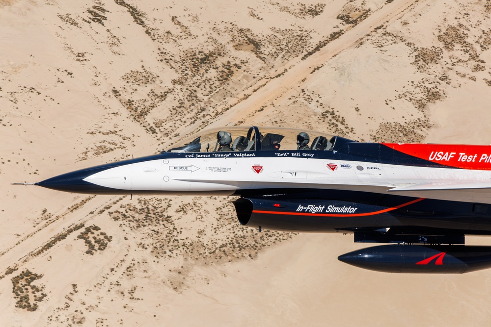 X-62A VISTA flies over Edwards AFB