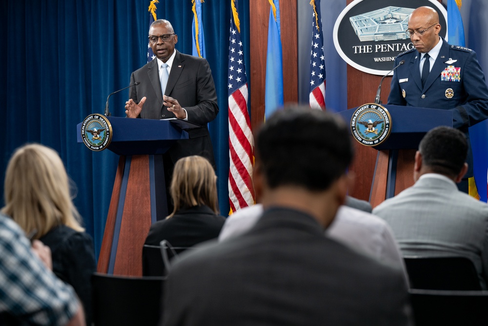 Secretary Austin, CJCS CQ Brown, Jr. hold joint press briefing