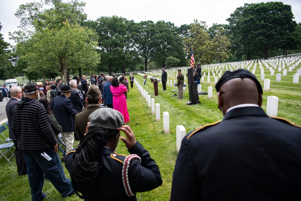 A Remembrance Service is Held for Silver Star Recipient U.S. Army Spc. 5 Calvin Bouknight in Section 38