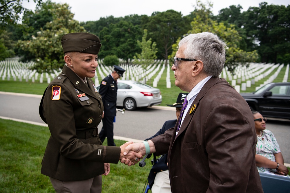 A Remembrance Service is Held for Silver Star Recipient U.S. Army Spc. 5 Calvin Bouknight in Section 38