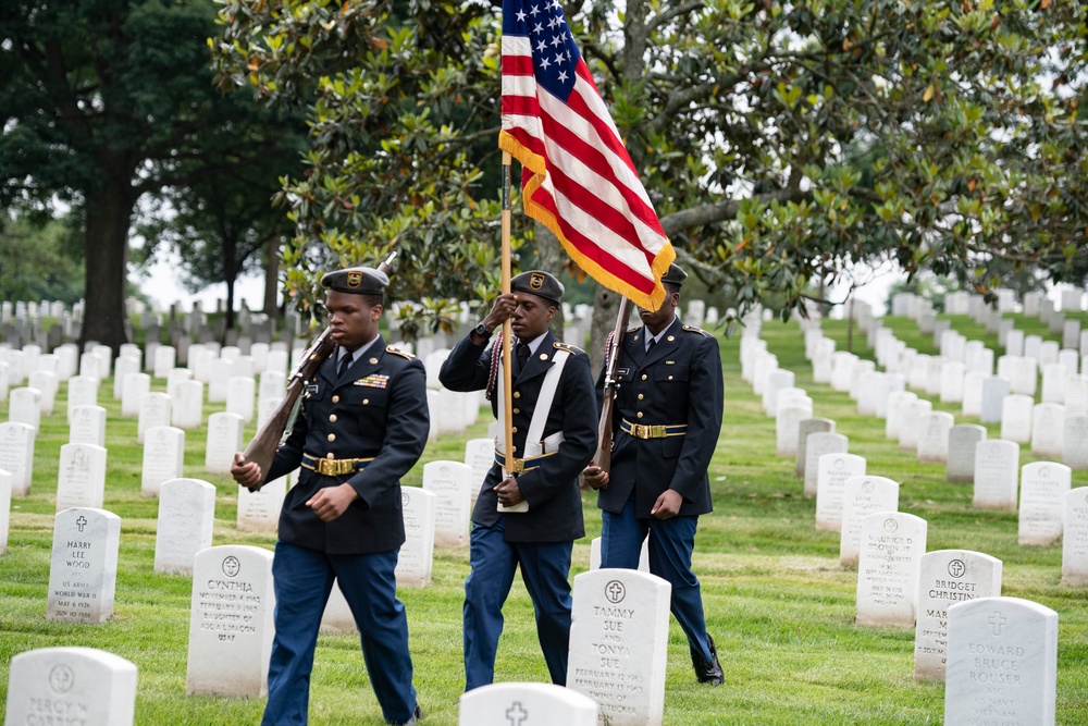 A Remembrance Service is Held for Silver Star Recipient U.S. Army Spc. 5 Calvin Bouknight in Section 38