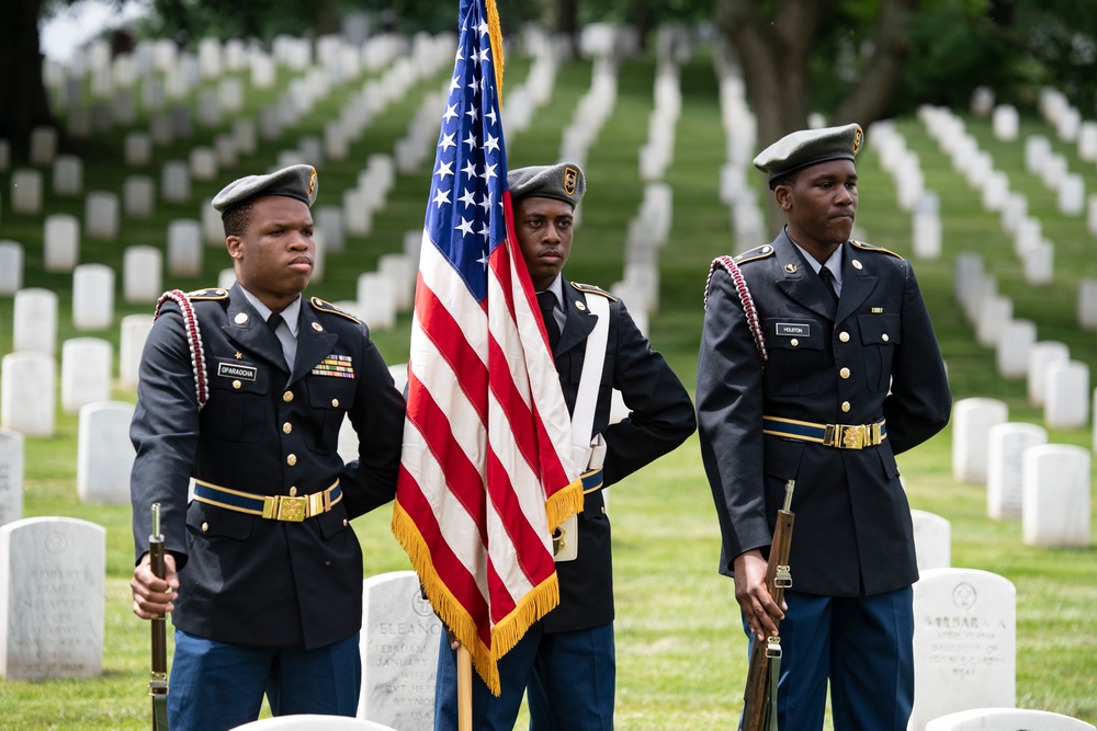 A Remembrance Service is Held for Silver Star Recipient U.S. Army Spc. 5 Calvin Bouknight in Section 38