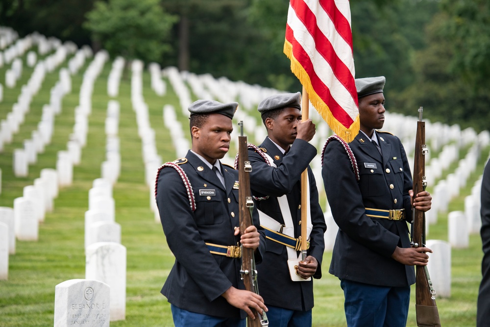 A Remembrance Service is Held for Silver Star Recipient U.S. Army Spc. 5 Calvin Bouknight in Section 38